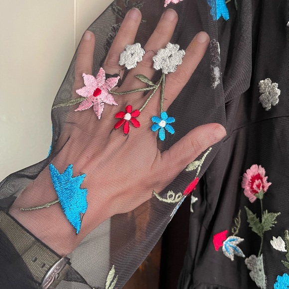 eShakti embroidered tulle overlay dress size 18 - Picture 5 of 12